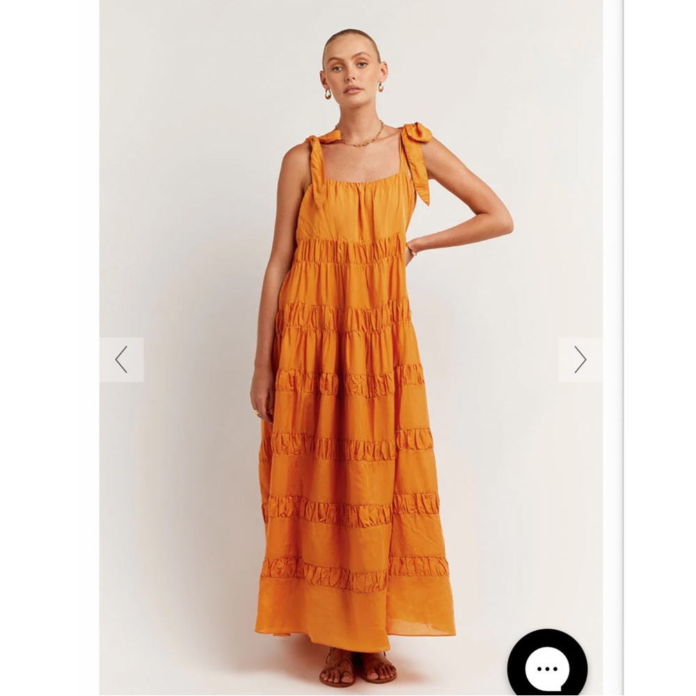 DISSH - AMMA MARIGOLD TIE MIDI DRESS - size 10